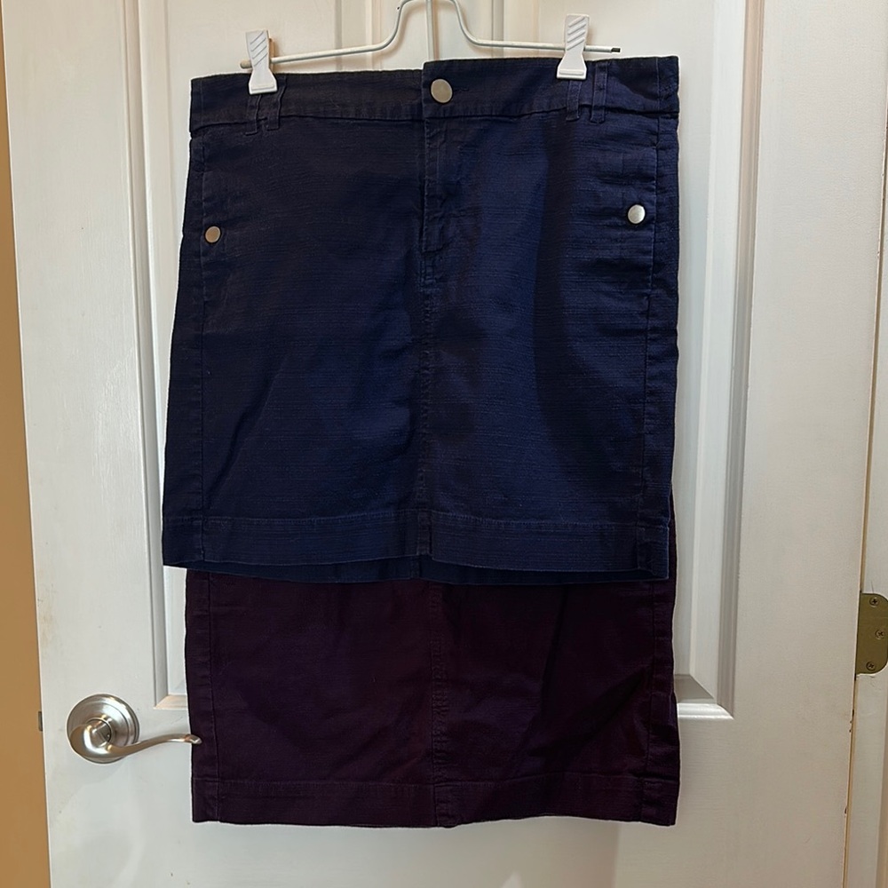 Navy and Purple Women's Mini Skirts Size 6